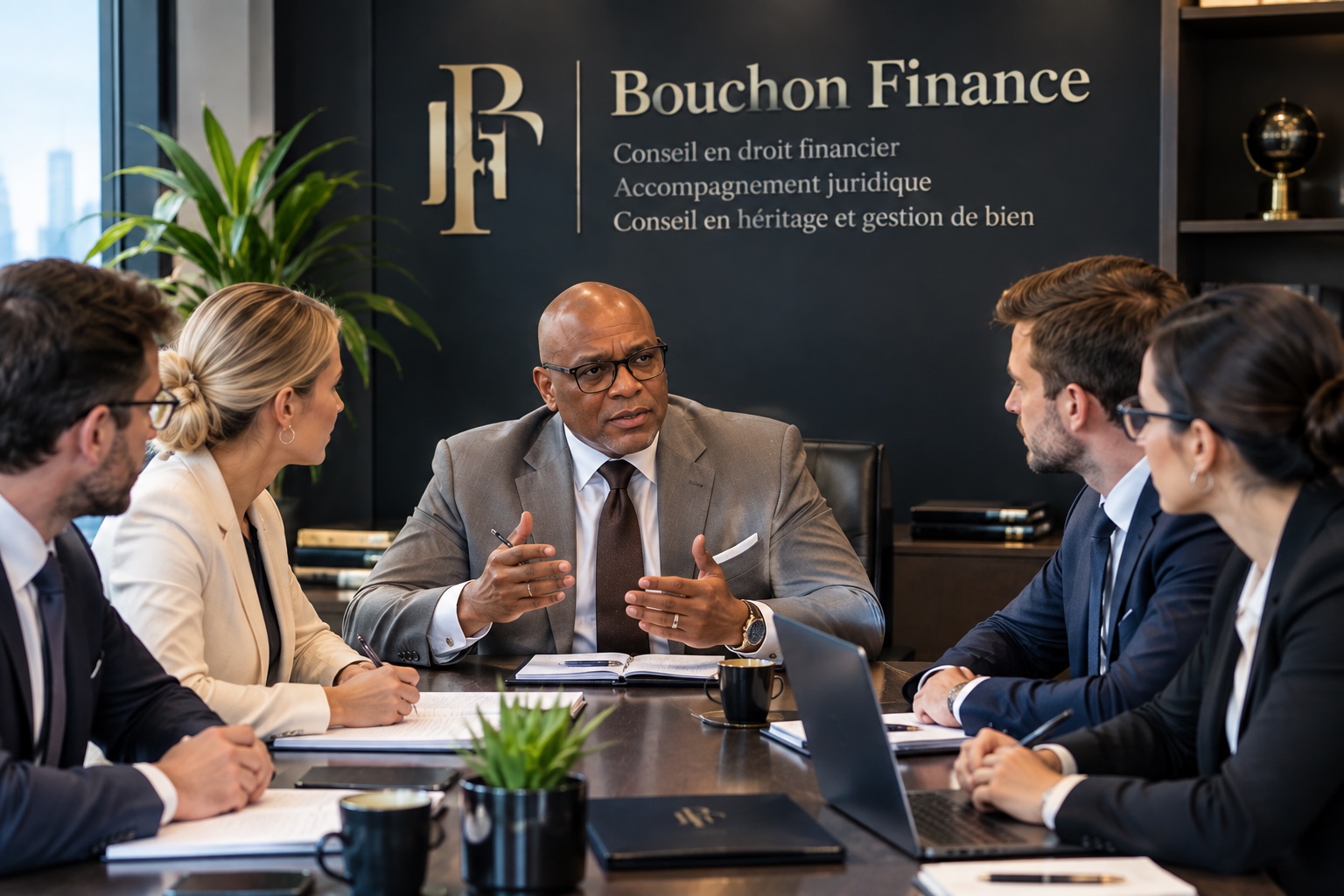 Consultant Bouchon Finance dans son bureau